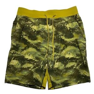 LULULEMON T.h.e. Linerless Shorts 9" In High Dive Auric Gold Mens Large athletic